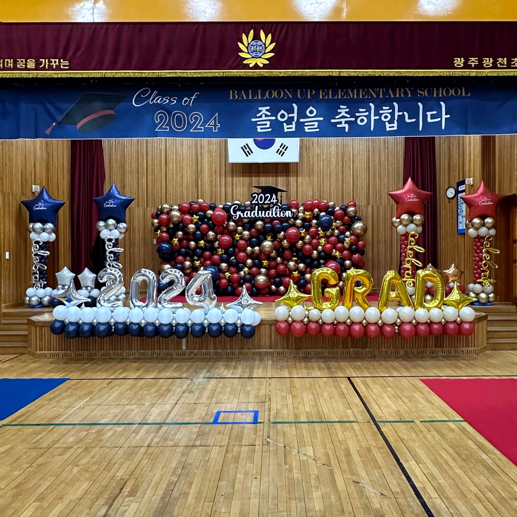 졸업식 무대 풍선장식
