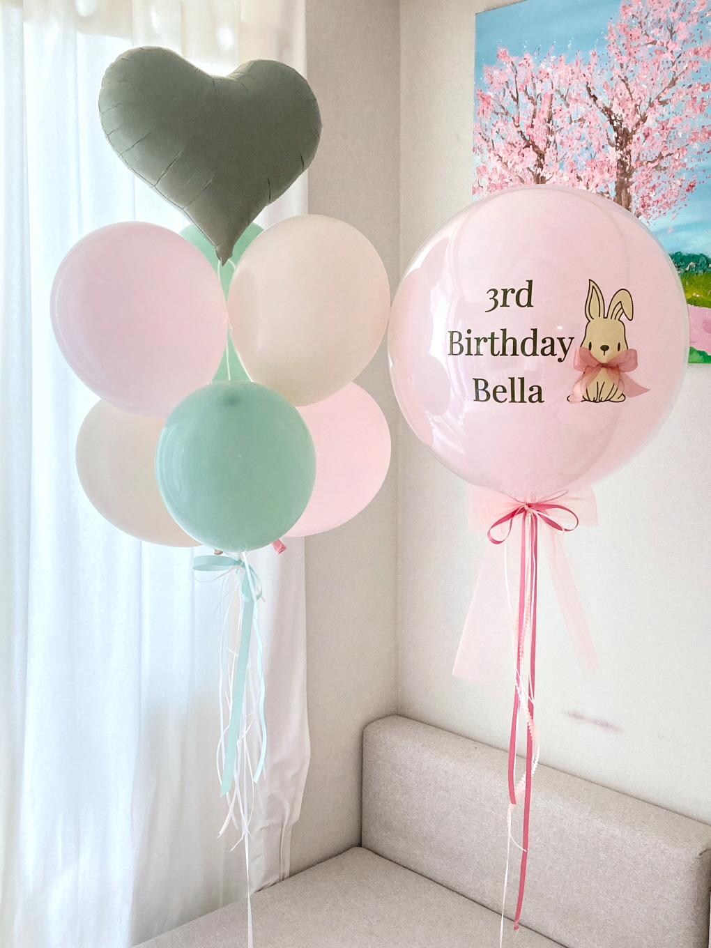 마카롱풍선 생일풍선 │ 파스텔 레터링 맞춤 풍선