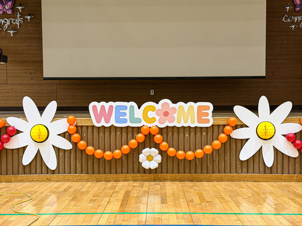 초등학교 입학식 풍선장식 │ 위례초 강당장식 & 학교행사 포토존 디자인